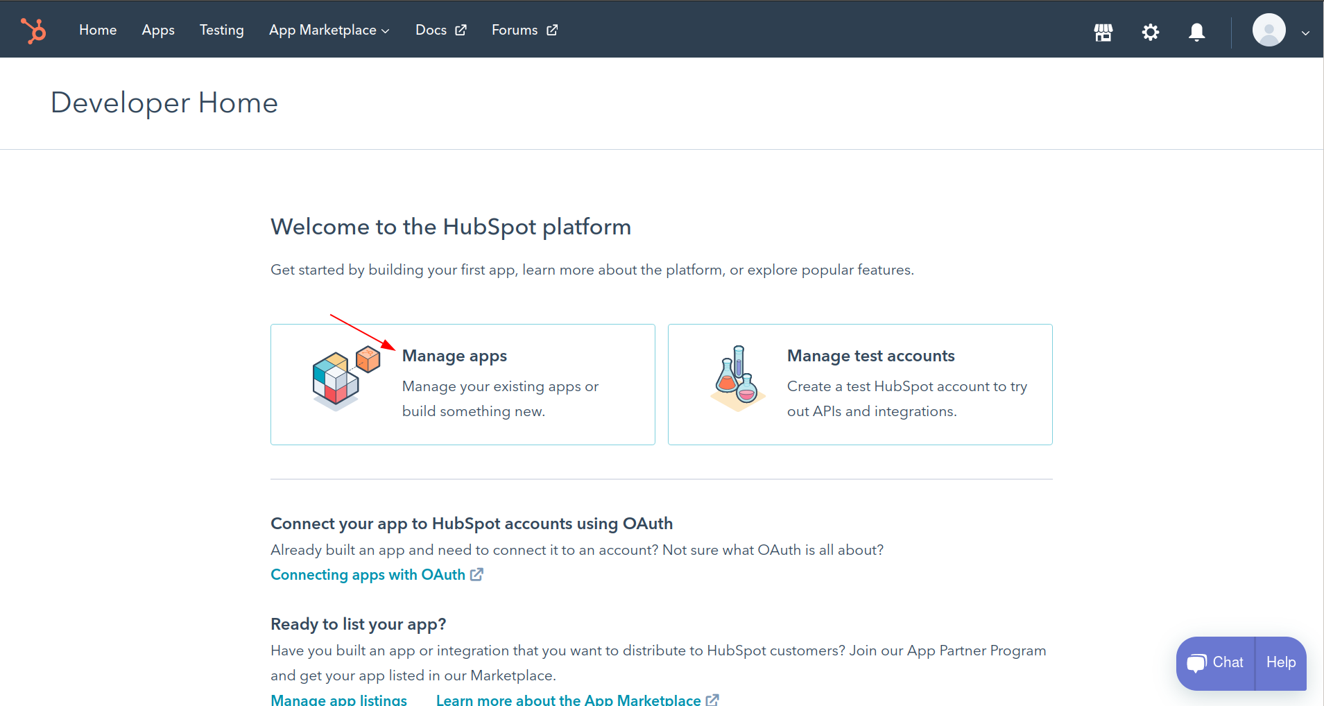 Hubspot Developer Console
