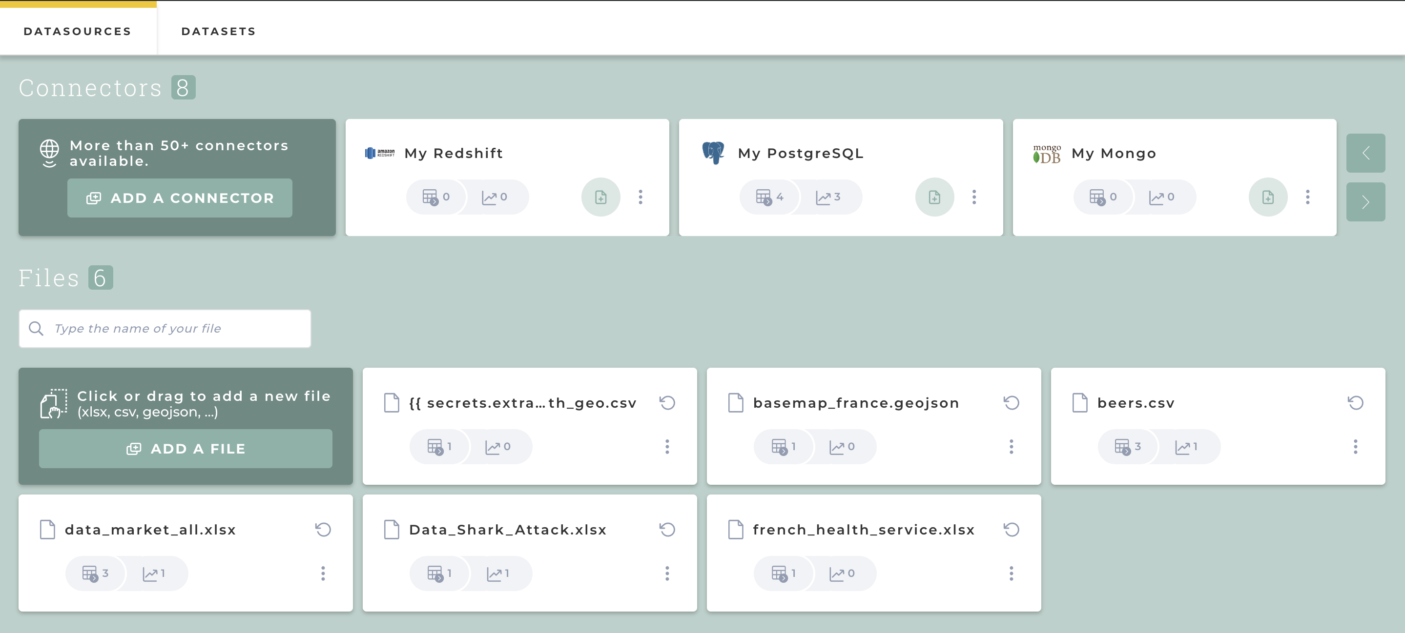 Capture shows the datasource UI in app/datahub