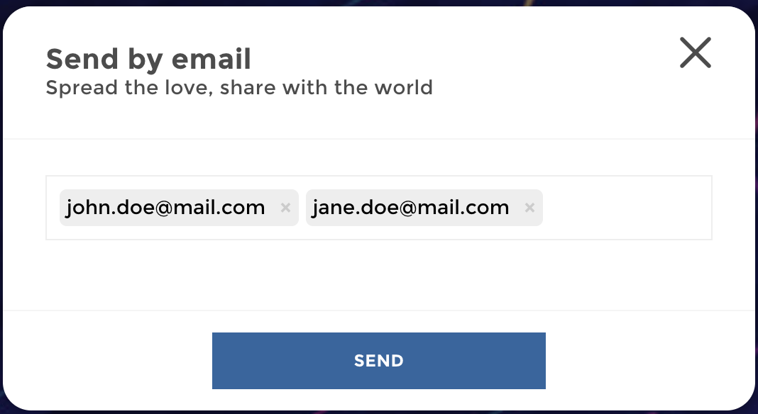 Send by email modale