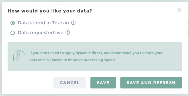Save modal with choice to "Save" or "Save and Refresh"