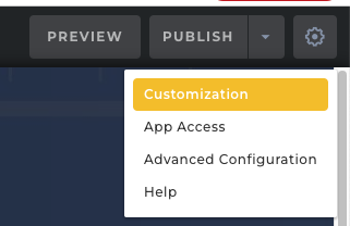 Dropdown list to access Customization