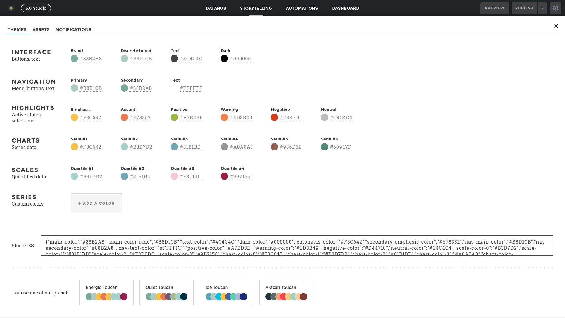 color scheme interface